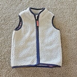 Baby boden sherpa zip-up vest tan 6-12M